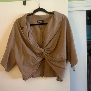 Plus size brown crop top